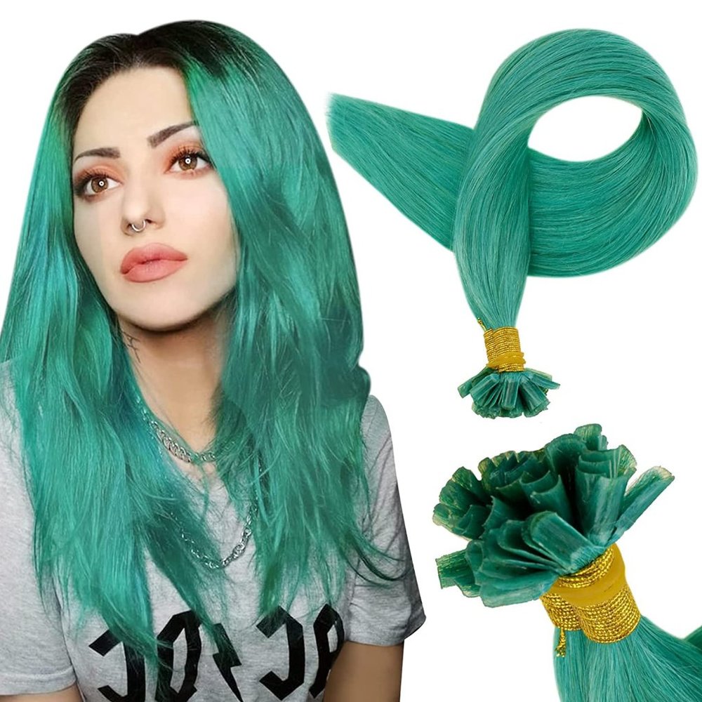 20" 100% Human Hair U Tip Extensions 25pcs 25g TEAL